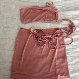 Elegant Pink Skirt Set